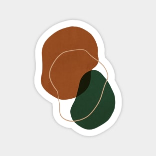 Mid Century Modern, Abstract Shapes Illustration 5.1 Sticker